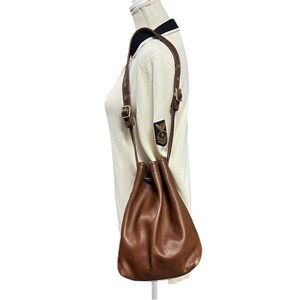 🌻 COACH Vintage 9165 LEGACY Brown Leather Drawstring Buckle Strap Bucket Bag